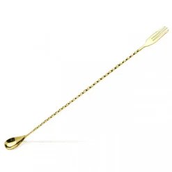 Barlöffel Dreizack | 40 cm - Gold