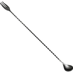 Barlöffel mit Gabel | 40 cm - Gunmetal Black