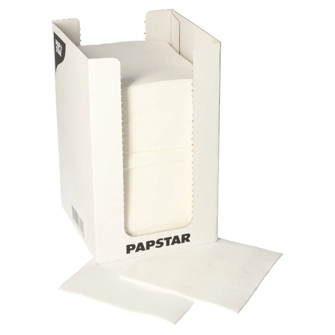 Cocktail-Serviette in Spenderbox 20x20 cm | Weiß – ¼ Falz – 2-lagig (100 Stk)