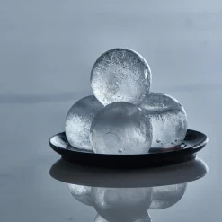 Eiswürfelform mit Deckel – Platin Silikon – Kugeln | 20 x 3 cm