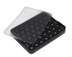 Eiswürfelform mit Deckel – Platin Silikon – Kugeln | 42 x 2 cm