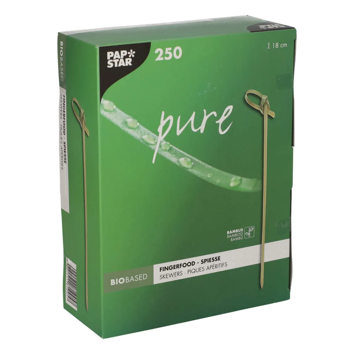 Fingerfood-Spieße "Knoten" | Natur - 18 cm - Papstar Pure (6 x 250 Stk)
