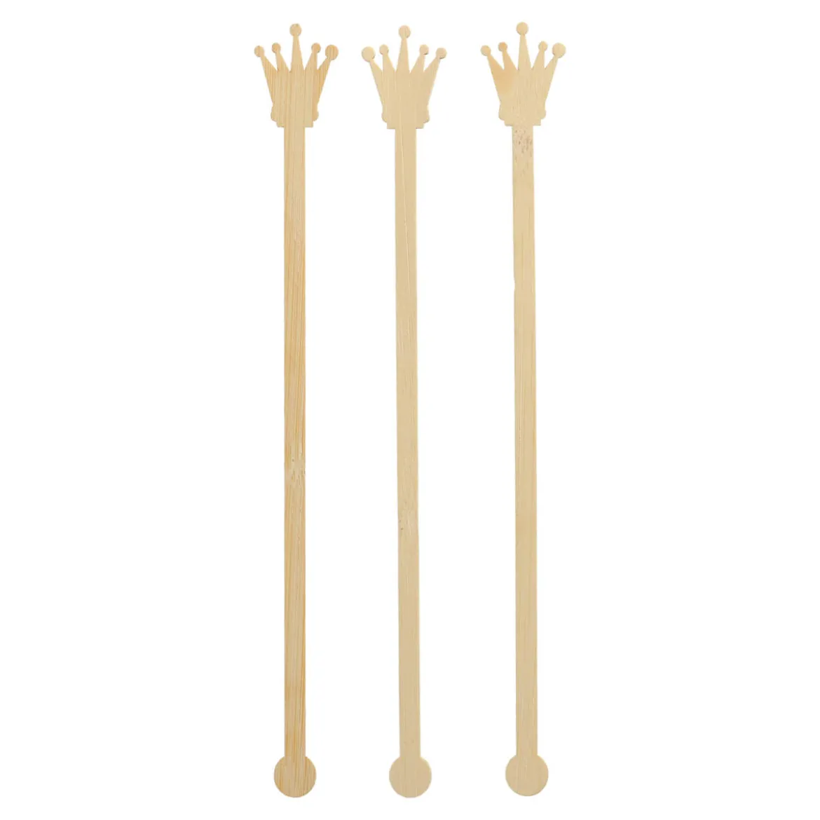 Getränke-Quirle "Crown" | Bambus - 20 cm - Papstar Pure (100 Stk)