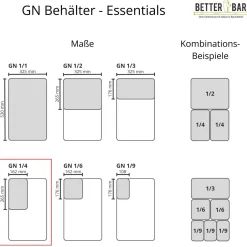 GN 1/4 Behälter - Edelstahl - GN Essentials | 10 cm