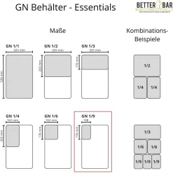 GN 1/9 Behälter - Edelstahl - GN Essentials | 15 cm