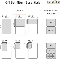 GN 1/2 Behälter - Edelstahl - GN Essentials | 6,5 cm