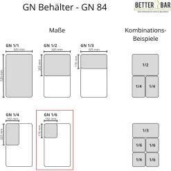 GN 1/6 Behälter - Polypropylen - GN 84 | 15 cm