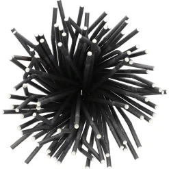 Papierstrohhalm biegbar | Schwarz - Ø 6 mm x 22 cm - Papstar Pure (100 Stk)