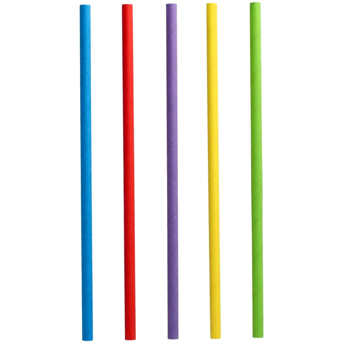 Shake Papier-Trinkhalm | Bunt - Ø 8 mm x 25 cm - Papstar Pure (100 Stk)