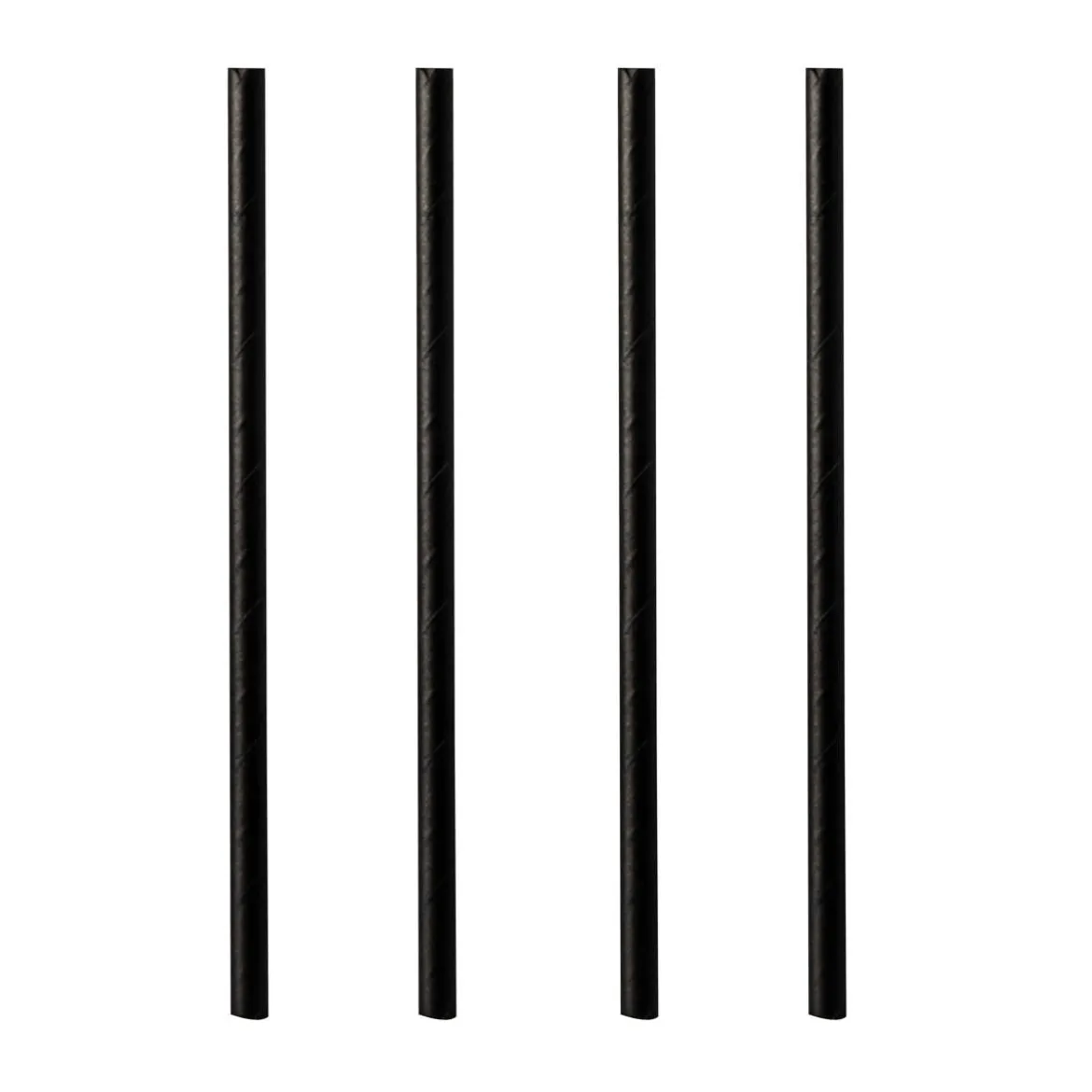Shake Papier-Trinkhalm | Schwarz - Ø 8 mm x 21 cm - Papstar Pure (100 Stk)