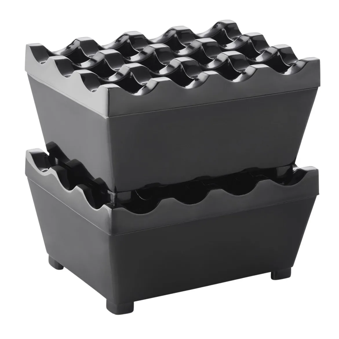 Windaschenbecher schwer | stapelbar - schwarz - 9,5 cm